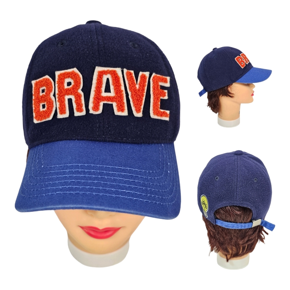 Cat & Jack Navy Blue & Orange Brave Youth Size Baseball Hat‎ Cap One Size Boys